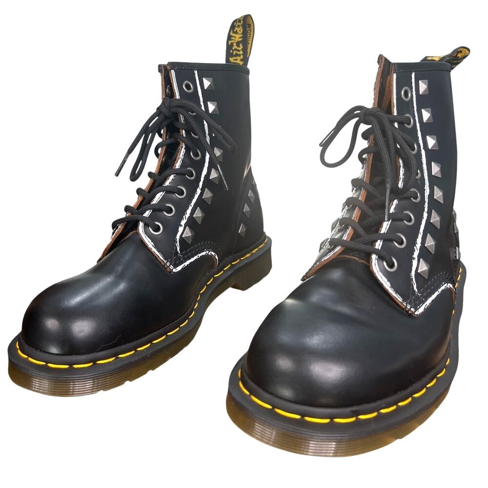 Dr. Martens Unisex 1460 Stud 8 Eye Black Leather Combat Boots Size M 9 W 10 - Picture 6 of 10